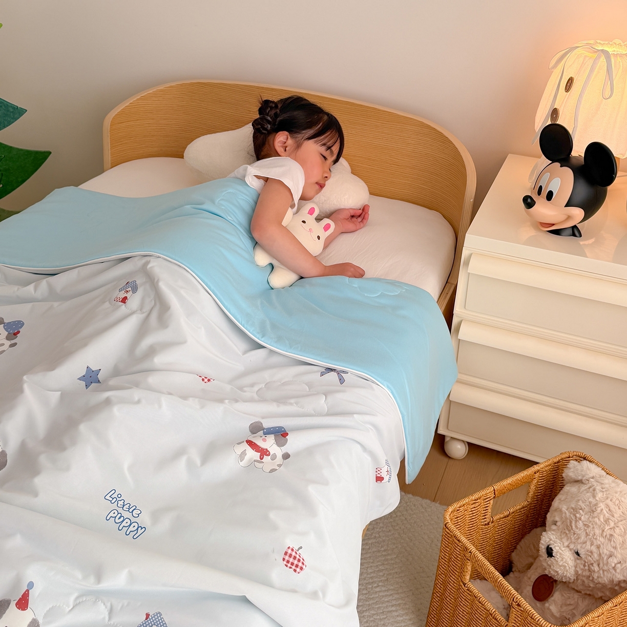 91家纺网 家纺一手货源 找家纺 嗨生活 2026年新款凉感针织儿童双感夏被 幼儿园星星夏被 星星被-可爱小狗