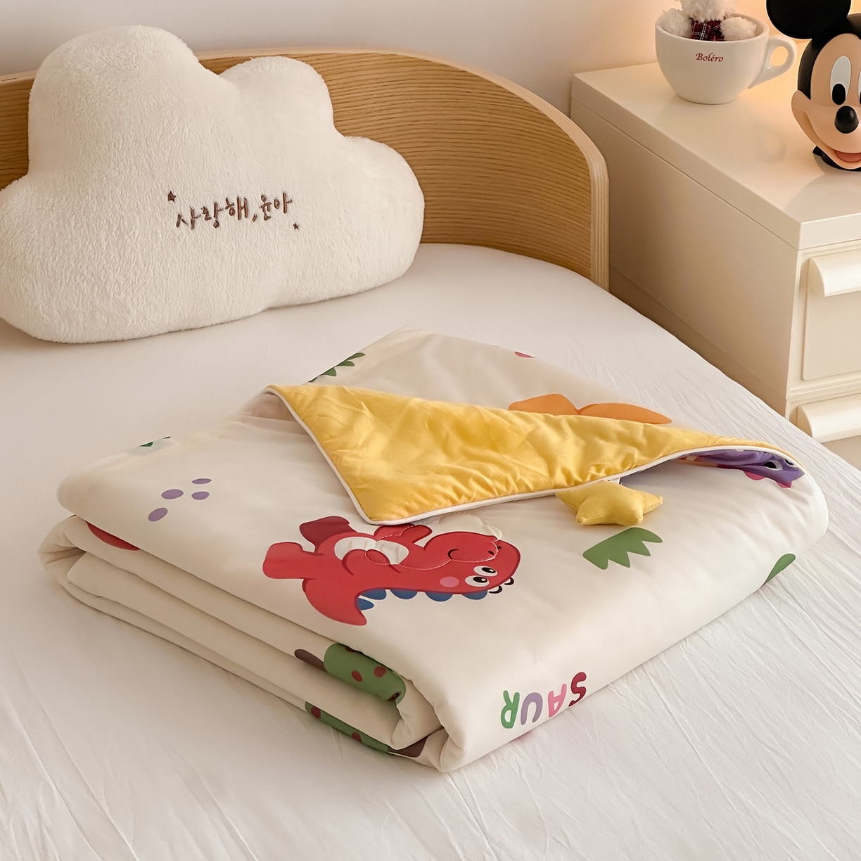 嗨生活 2026年新款凉感针织儿童双感夏被 幼儿园星星夏被 星星被-恐龙世界