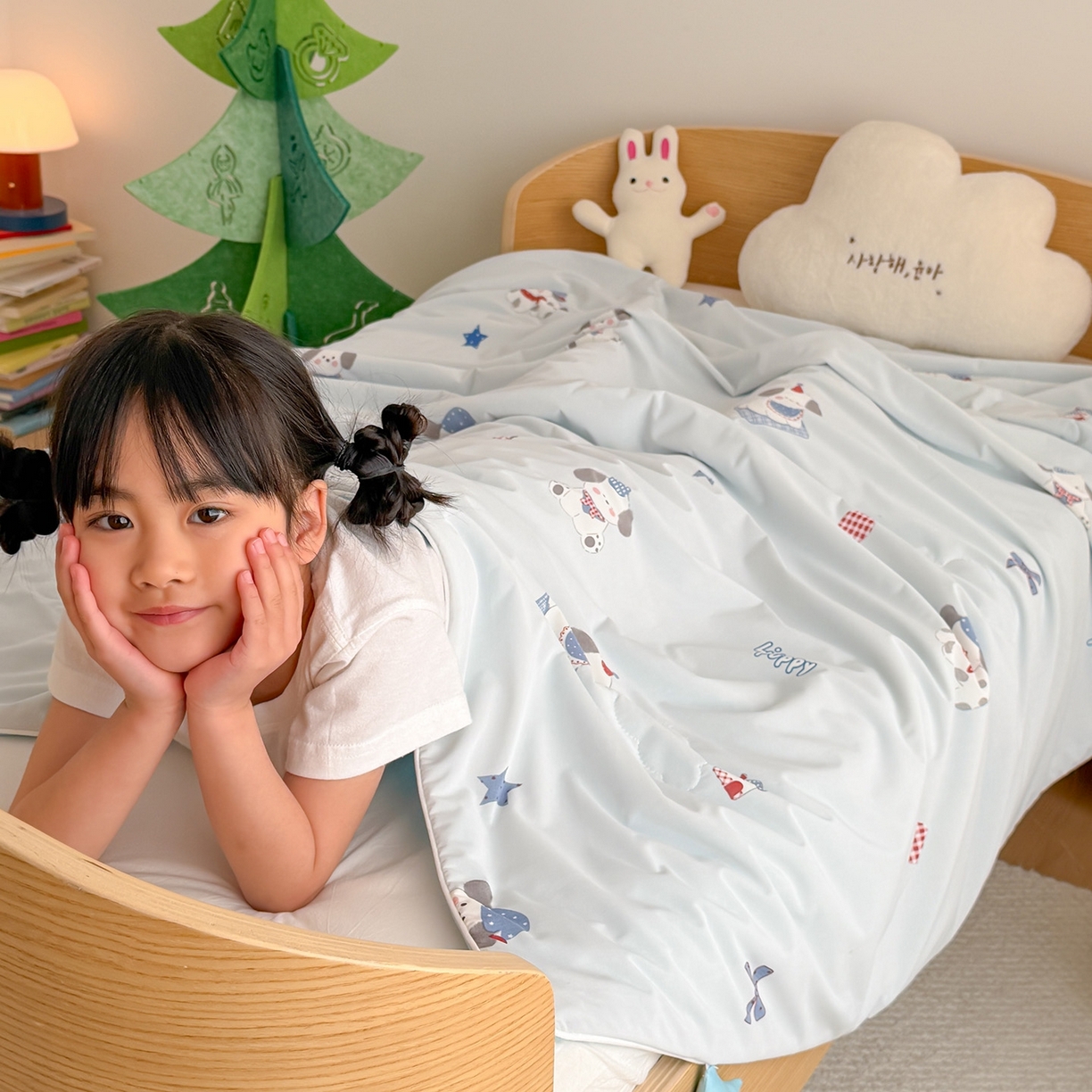 91家纺网 家纺一手货源 找家纺 嗨生活 2026年新款凉感针织儿童双感夏被 幼儿园星星夏被 星星被-可爱小狗