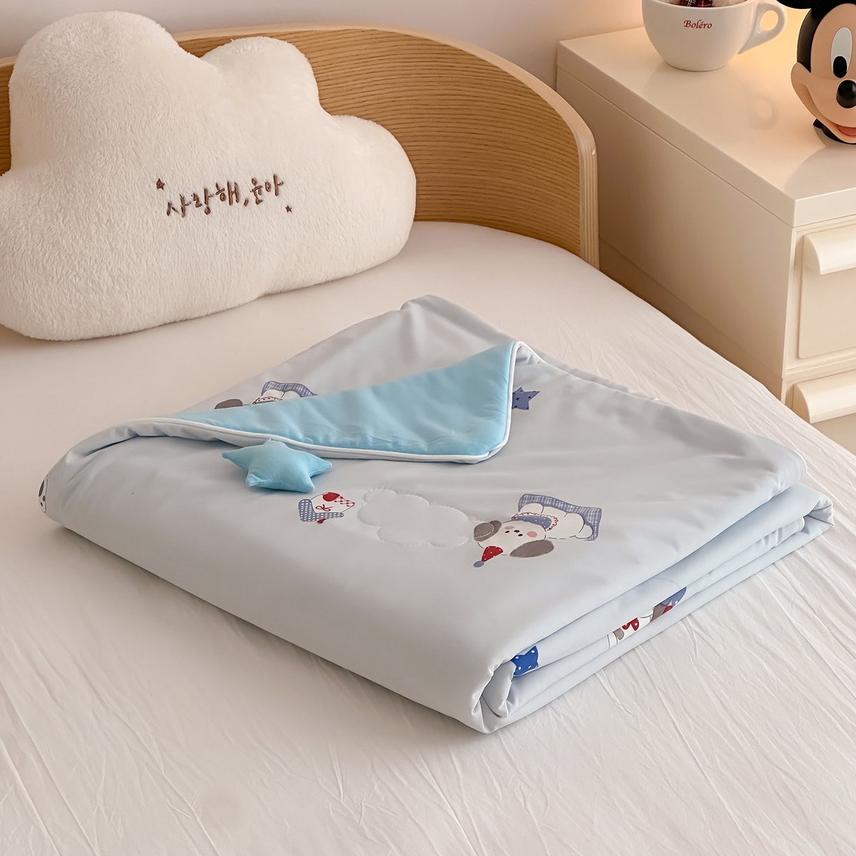 91家纺网 家纺一手货源 找家纺 （总）嗨生活 2026年新款凉感针织儿童双感夏被 幼儿园星星夏被