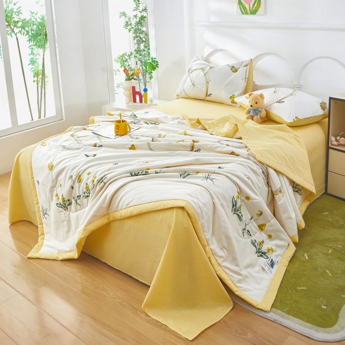 91家纺网 家纺一手货源 找家纺 （总）黛妮雅 2026新款全棉夏被四件套单件夏被单双人空调被学生夏凉被