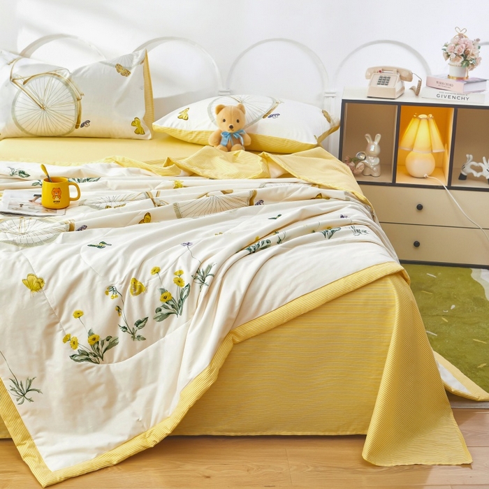 91家纺网 家纺一手货源 找家纺 （总）黛妮雅 2026新款全棉夏被四件套单件夏被单双人空调被学生夏凉被