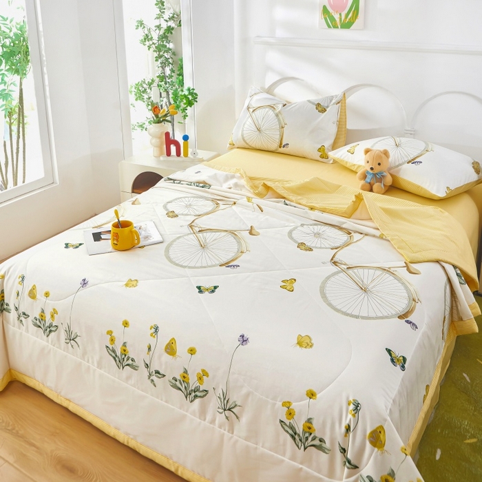 91家纺网 家纺一手货源 找家纺 （总）黛妮雅 2026新款全棉夏被四件套单件夏被单双人空调被学生夏凉被