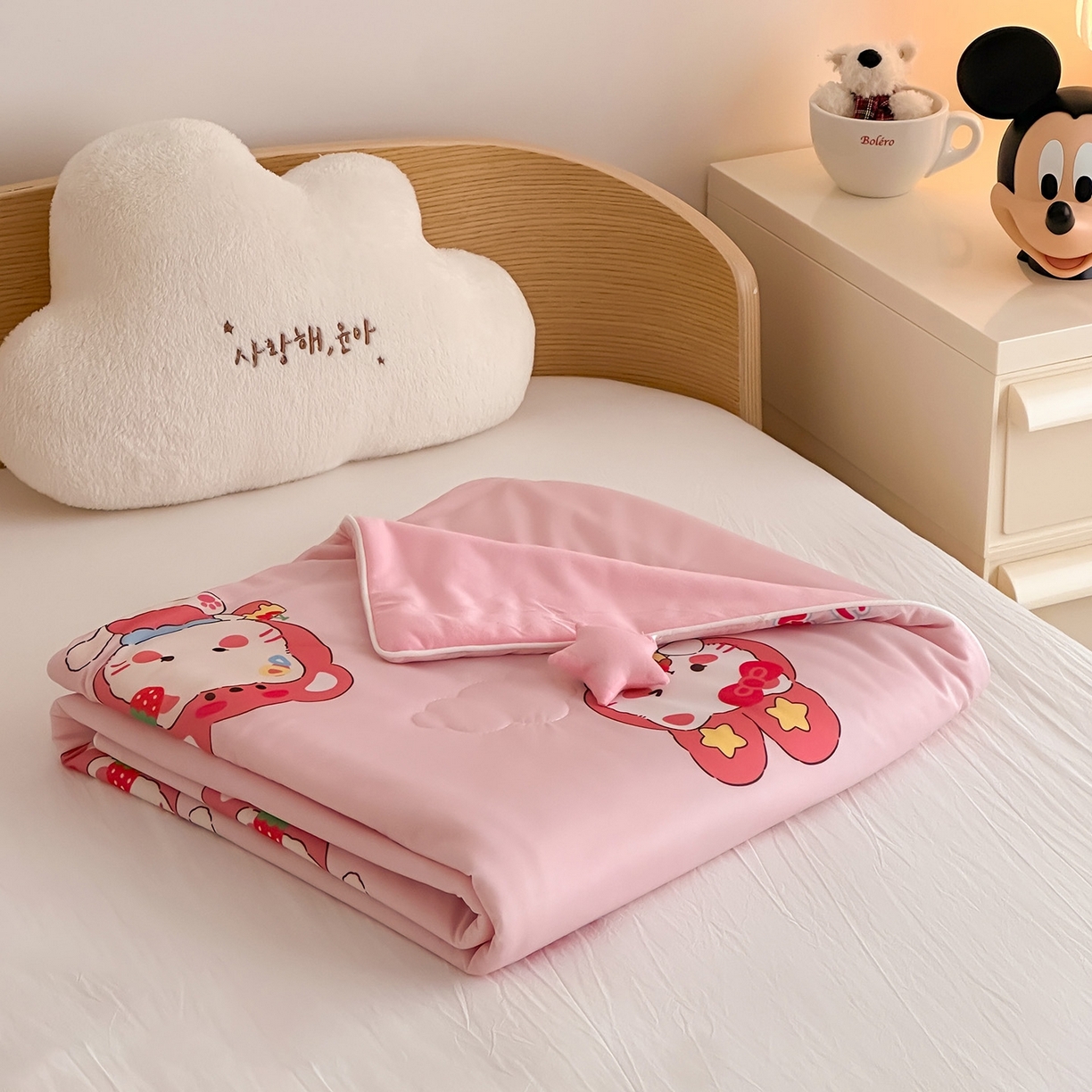 嗨生活 2026年新款凉感针织儿童双感夏被 幼儿园星星夏被 星星被-萌萌小猫