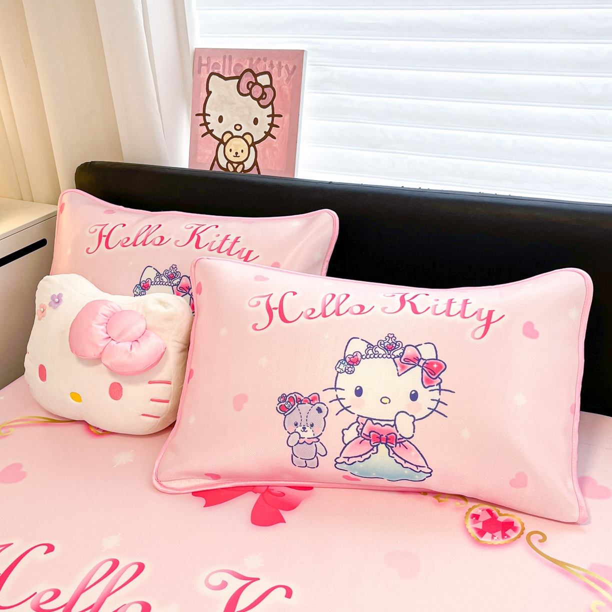 91家纺网 家纺一手货源 找家纺 暮思家居 2026新款正版授权A类大版数码印花三丽鸥1200D冰丝凉席可组合仿锦氨夏被 床笠款-幸福KT