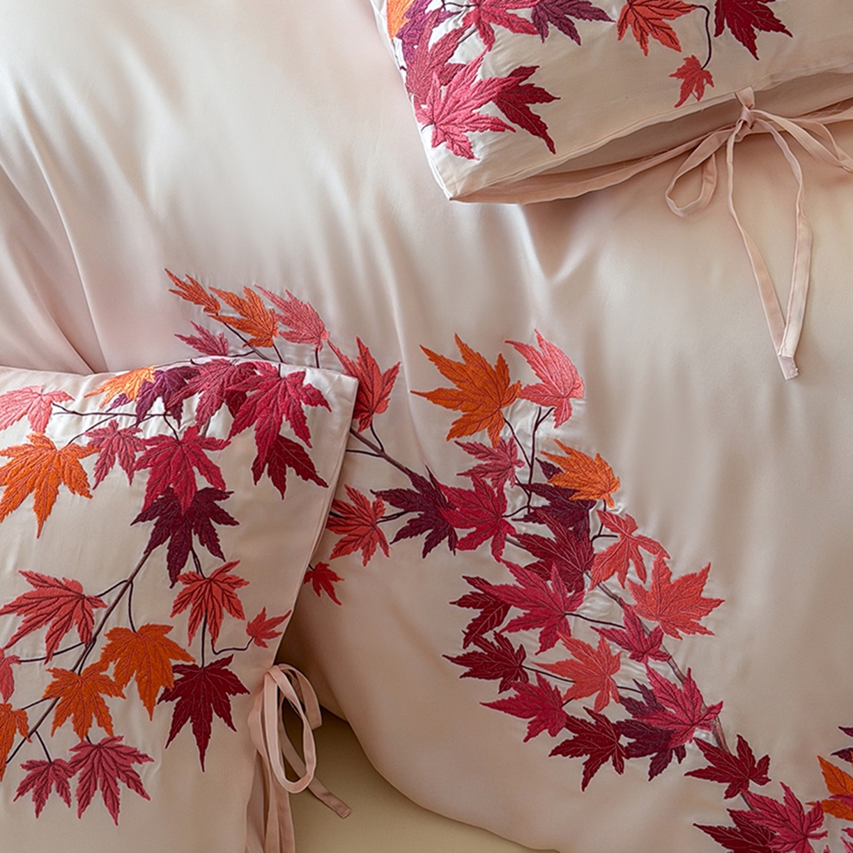 91家纺网 家纺一手货源 找家纺 （总）波比可可 2026春夏新款60支莱赛尔兰精天丝绣花刺绣四件套