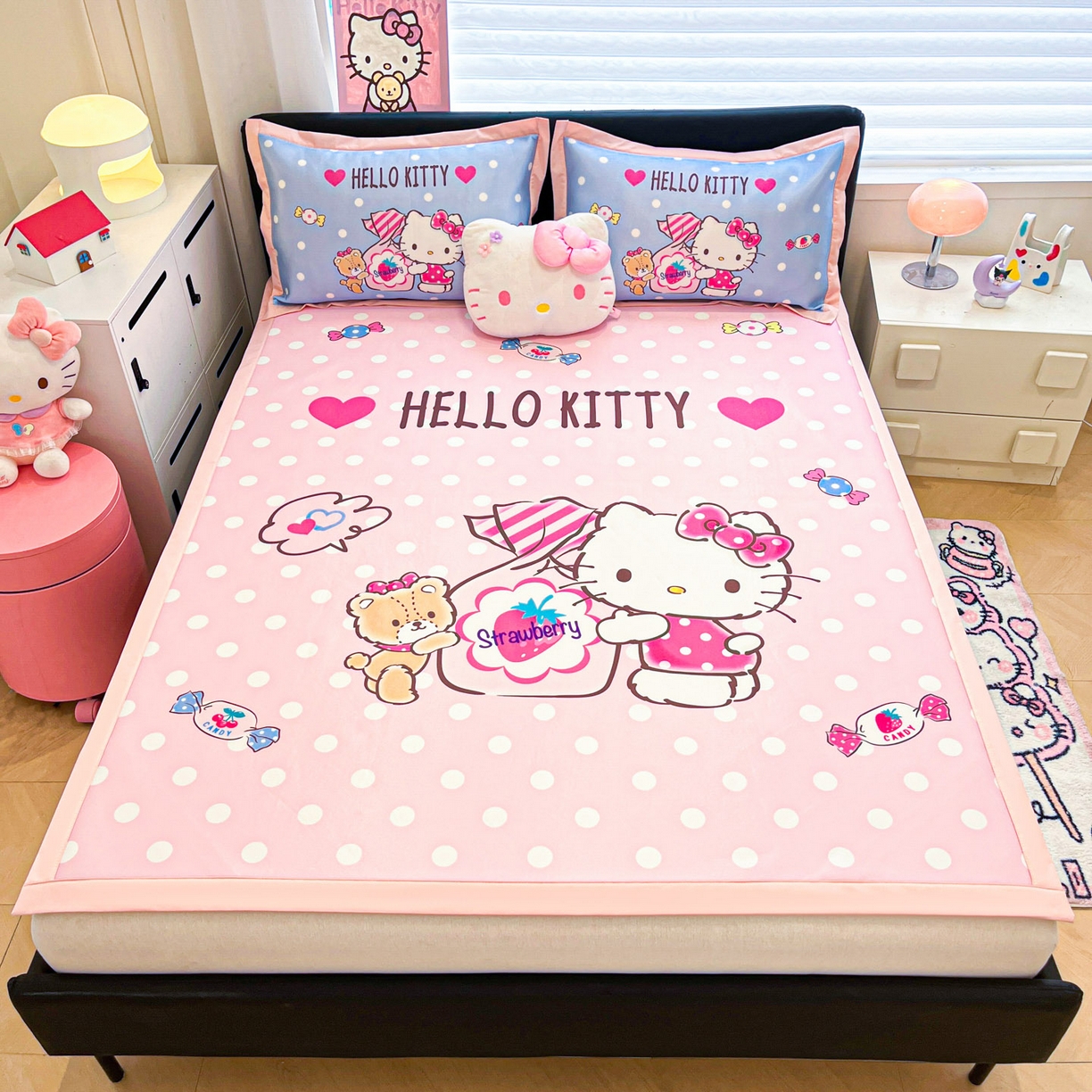 91家纺网 家纺一手货源 找家纺 （总）暮思家居 2026新款正版授权A类大版数码印花三丽鸥可组合仿锦氨夏被夏凉被空调被