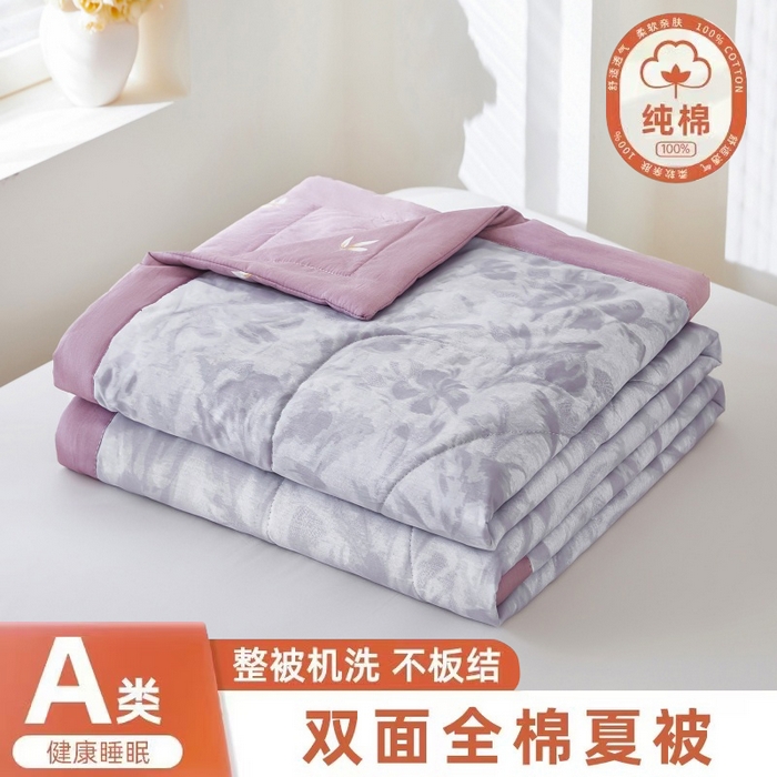 黛妮雅 2026新款全棉夏被四件套单件夏被单双人空调被学生夏凉被 紫苏
