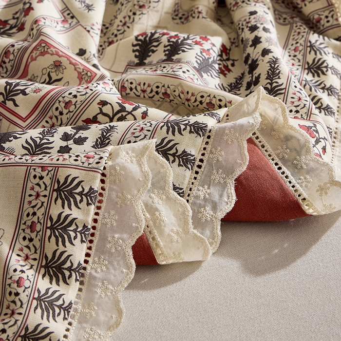 91家纺网 家纺一手货源 找家纺 雅高家居 2026新款麻本纪韩版复古雨露棉麻夏被夏凉被空调被子被芯 幸运草