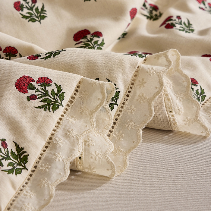 91家纺网 家纺一手货源 找家纺 雅高家居 2026新款麻本纪韩版复古雨露棉麻夏被夏凉被空调被子被芯 国风花