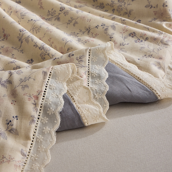 91家纺网 家纺一手货源 找家纺 雅高家居 2026新款麻本纪韩版复古雨露棉麻夏被夏凉被空调被子被芯 风信紫