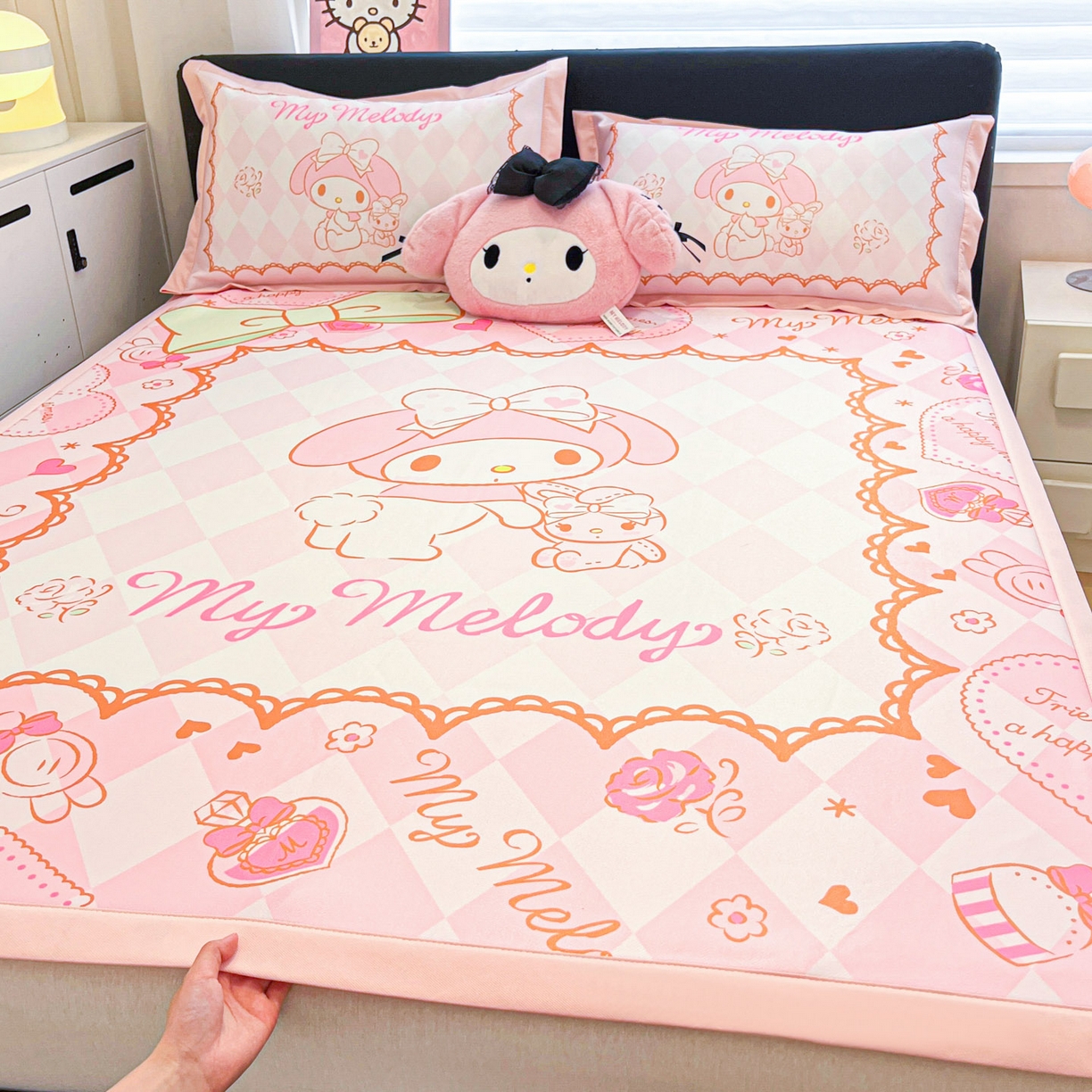 91家纺网 家纺一手货源 找家纺 暮思家居 2026新款正版授权A类大版数码印花三丽鸥可组合仿锦氨夏被夏凉被空调被 公主美乐蒂