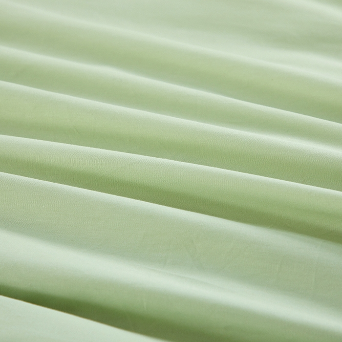 91家纺网 家纺一手货源 找家纺 有点武功 2026新款全棉纯棉40支13372纯色双拼四件套 清新绿+奶白