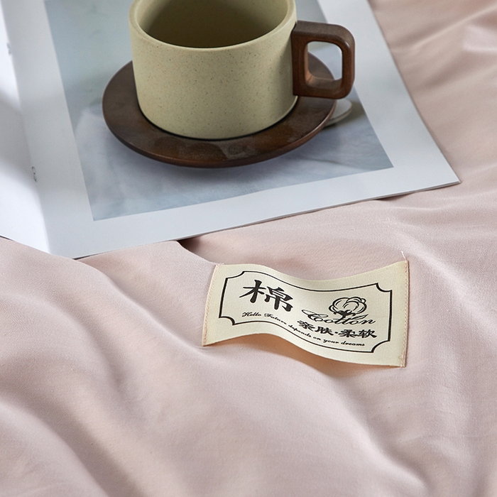 91家纺网 家纺一手货源 找家纺 有点武功 2026新款全棉纯棉40支13372纯色双拼四件套 柔雾粉+气质灰