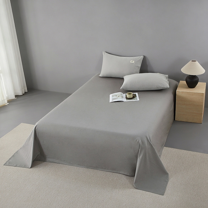 91家纺网 家纺一手货源 找家纺 有点武功 2026新款全棉纯棉40支13372纯色双拼四件套 气质灰+绅士灰