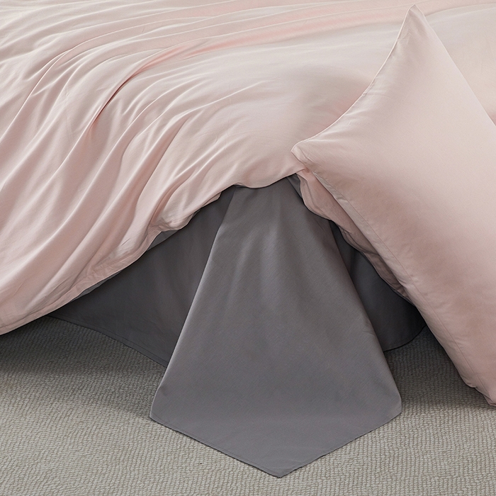 91家纺网 家纺一手货源 找家纺 有点武功 2026新款全棉纯棉40支13372纯色双拼四件套 柔雾粉+气质灰