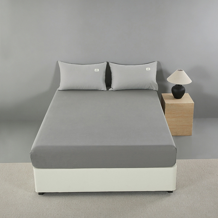 91家纺网 家纺一手货源 找家纺 有点武功 2026新款全棉纯棉40支13372纯色双拼四件套 气质灰+绅士灰