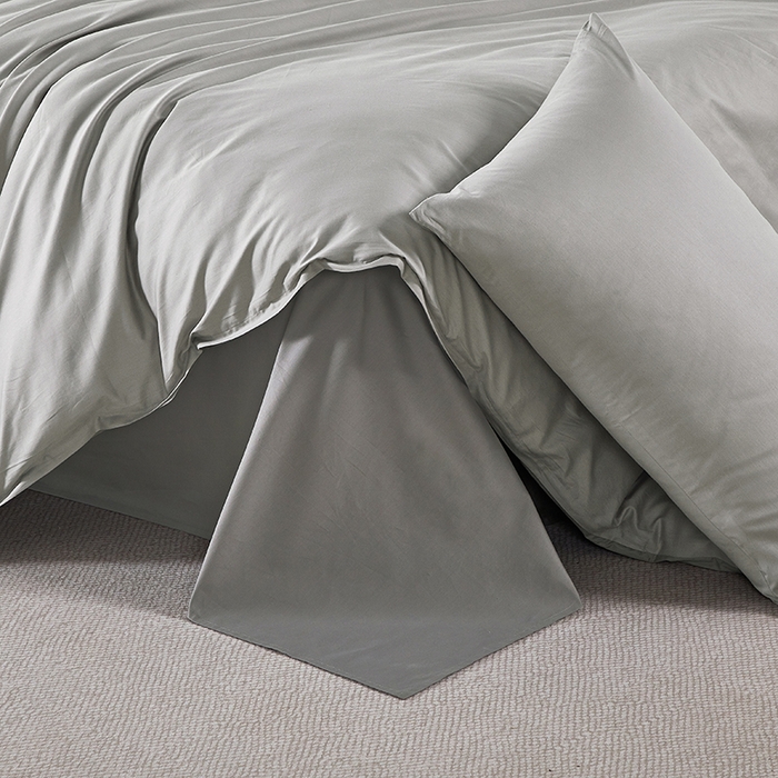 91家纺网 家纺一手货源 找家纺 有点武功 2026新款全棉纯棉40支13372纯色双拼四件套 气质灰+绅士灰