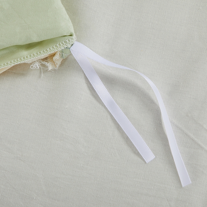 91家纺网 家纺一手货源 找家纺 有点武功 2026新款全棉纯棉40支13372纯色双拼四件套 清新绿+奶白