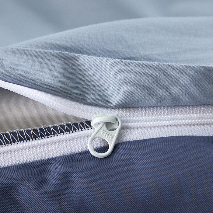 91家纺网 家纺一手货源 找家纺 有点武功 2026新款全棉纯棉40支13372纯色双拼四件套 天青色+宾利蓝