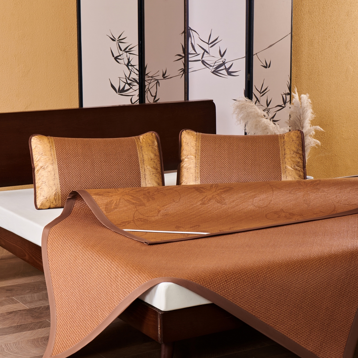 91家纺网 家纺一手货源 找家纺 永旺家纺 2026新款凉感全包双面御藤席席子凉席 步步高