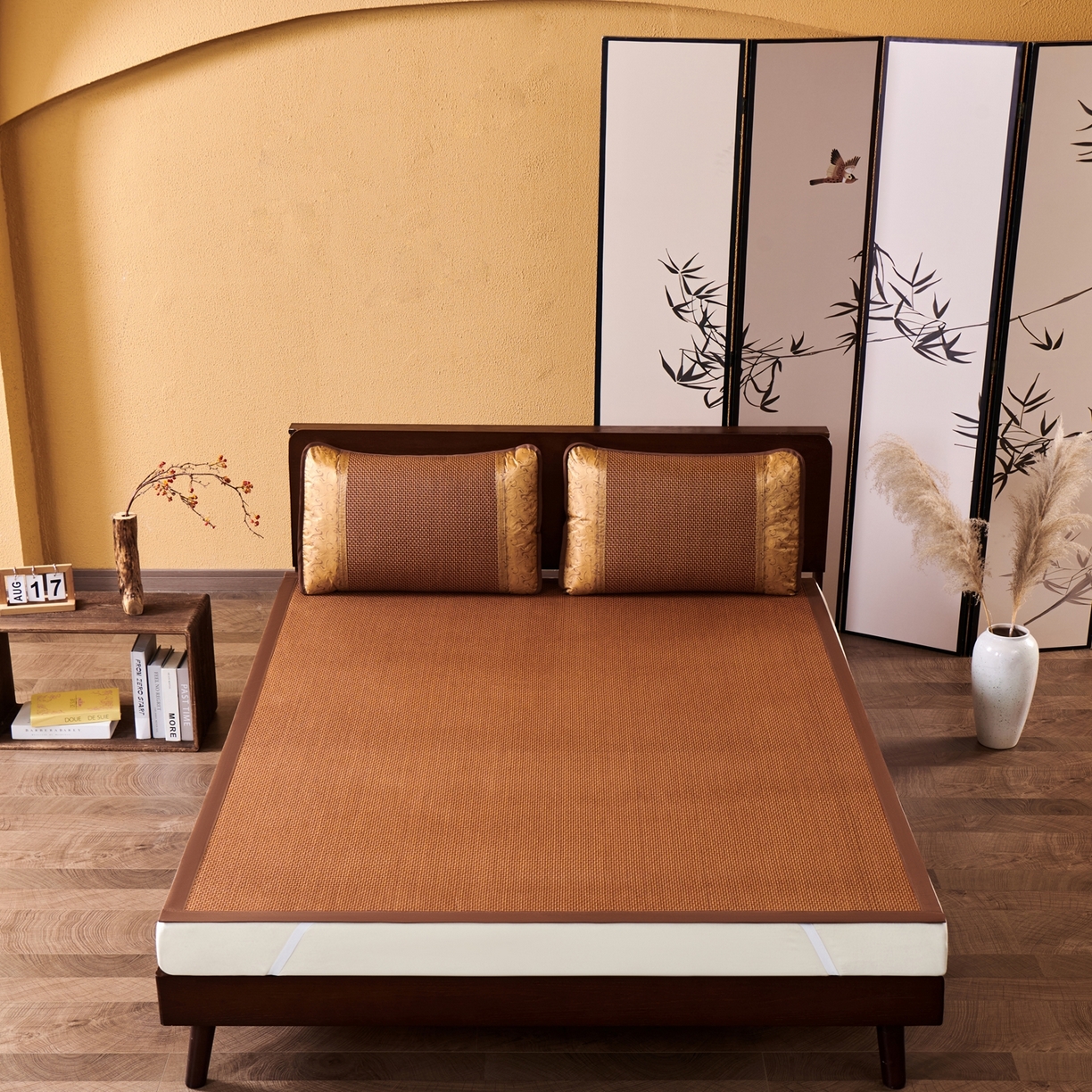 91家纺网 家纺一手货源 找家纺 永旺家纺 2026新款凉感全包双面御藤席席子凉席 步步高