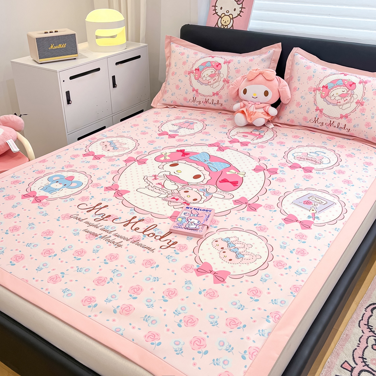 91家纺网 家纺一手货源 找家纺 暮思家居 2026新款正版授权A类大版数码印花三丽鸥可组合仿锦氨夏被夏凉被空调被 花园美乐蒂