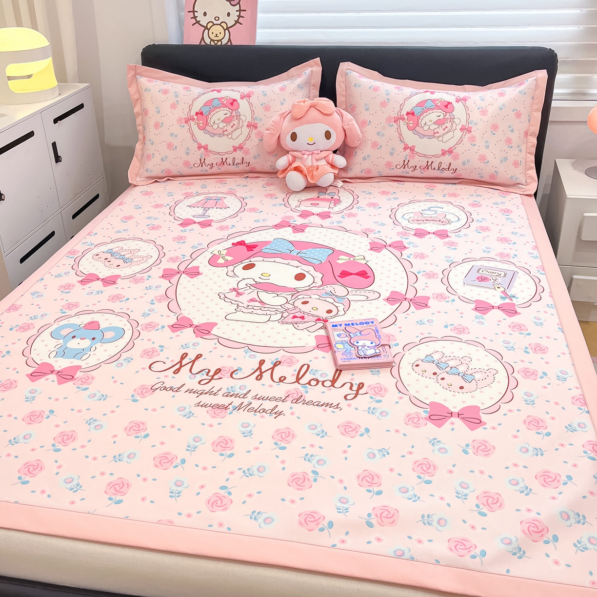 91家纺网 家纺一手货源 找家纺 暮思家居 2026新款正版授权A类大版数码印花三丽鸥可组合仿锦氨夏被夏凉被空调被 花园美乐蒂