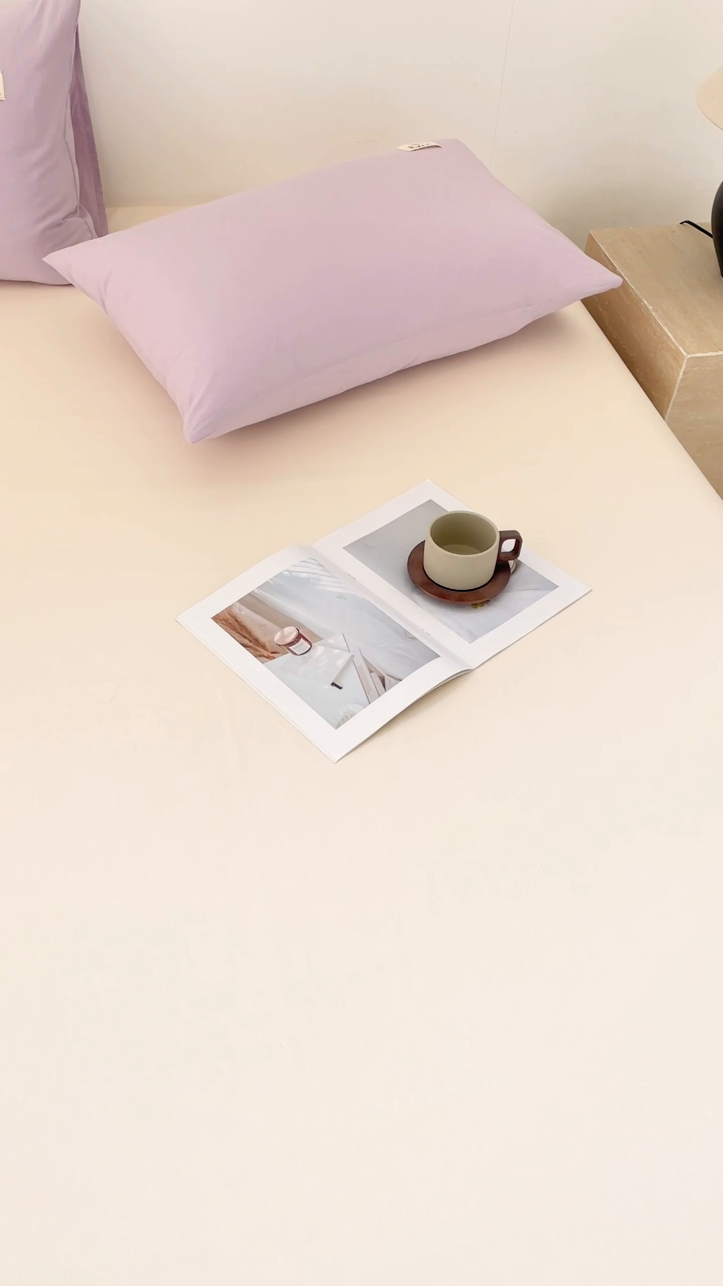 91家纺网 家纺一手货源 找家纺 有点武功 2026新款全棉纯棉40支13372纯色双拼四件套 绝绝紫+奶白