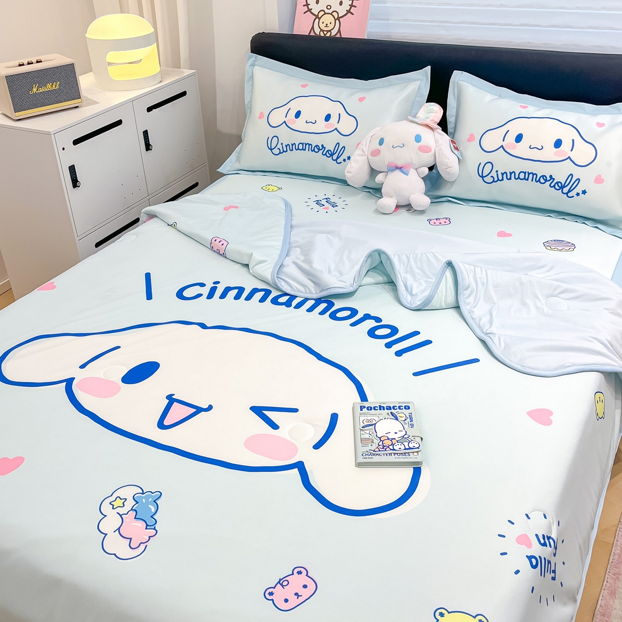 91家纺网 家纺一手货源 找家纺 暮思家居 2026新款正版授权A类大版数码印花三丽鸥可组合仿锦氨夏被夏凉被空调被 开心玉桂狗