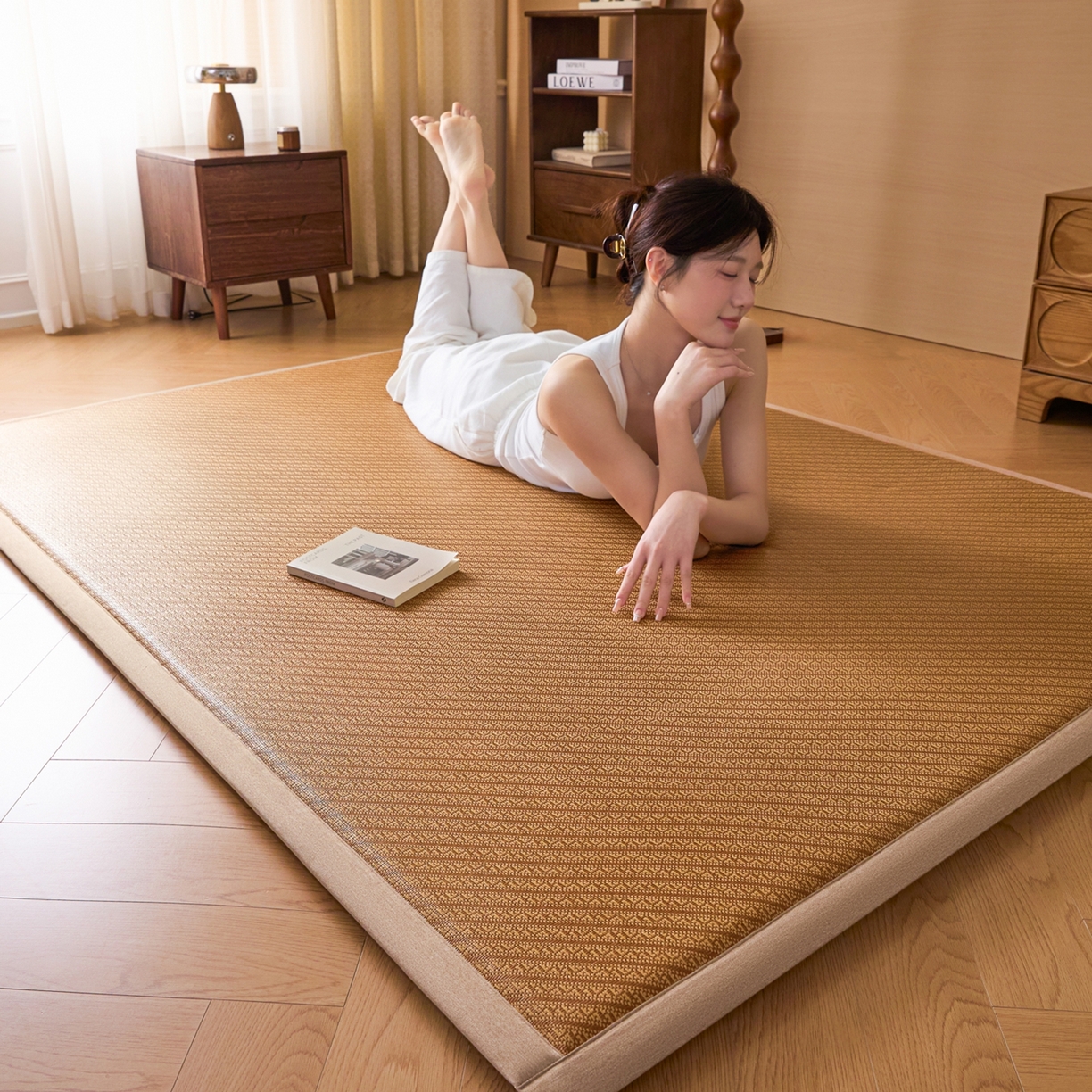 永旺家纺 2026新款多功能凉感冰藤床垫席子凉席 流纹藤席