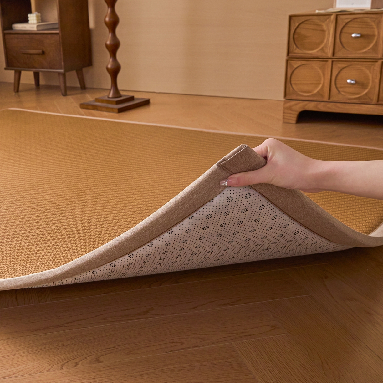 91家纺网 家纺一手货源 找家纺 永旺家纺 2026新款多功能凉感冰藤床垫席子凉席 流纹藤席