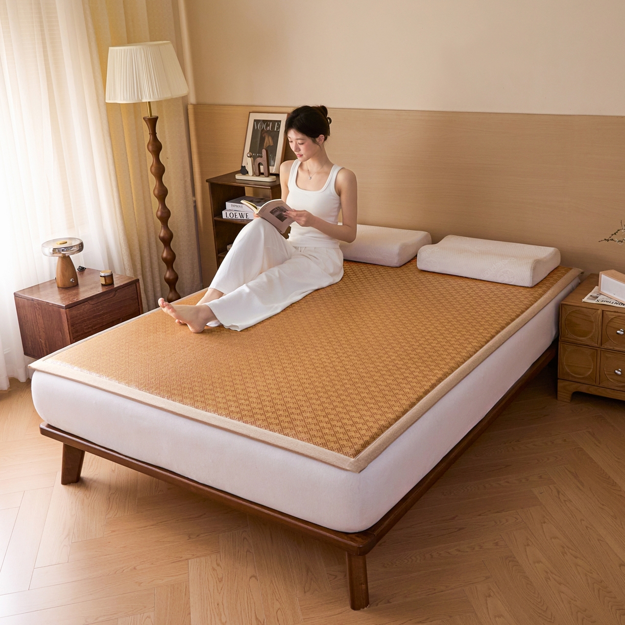 91家纺网 家纺一手货源 找家纺 永旺家纺 2026新款多功能凉感冰藤床垫席子凉席 格致藤席