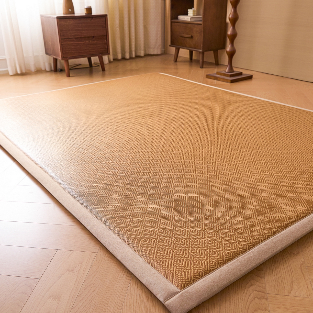 91家纺网 家纺一手货源 找家纺 永旺家纺 2026新款多功能凉感冰藤床垫席子凉席 方序藤席