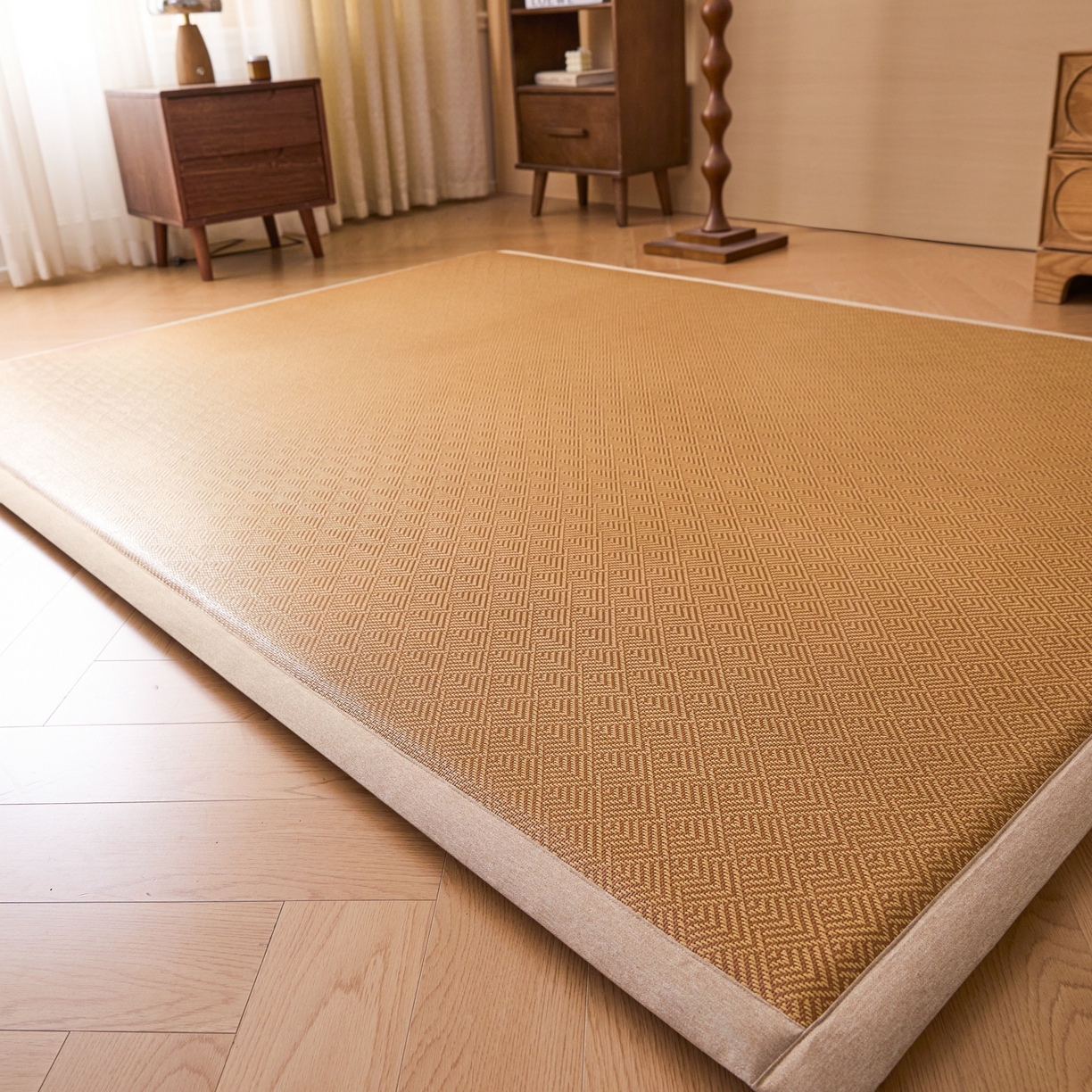 91家纺网 家纺一手货源 找家纺 永旺家纺 2026新款多功能凉感冰藤床垫席子凉席 方序藤席