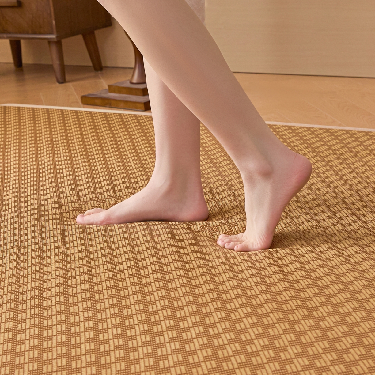 91家纺网 家纺一手货源 找家纺 永旺家纺 2026新款多功能凉感冰藤床垫席子凉席 格致藤席