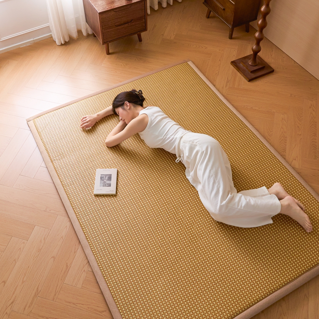 91家纺网 家纺一手货源 找家纺 永旺家纺 2026新款多功能凉感冰藤床垫席子凉席 素织藤席