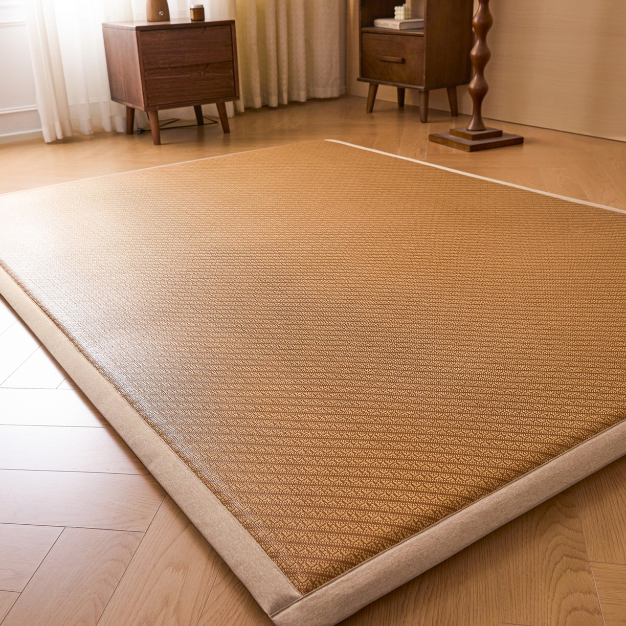 91家纺网 家纺一手货源 找家纺 永旺家纺 2026新款多功能凉感冰藤床垫席子凉席 流纹藤席