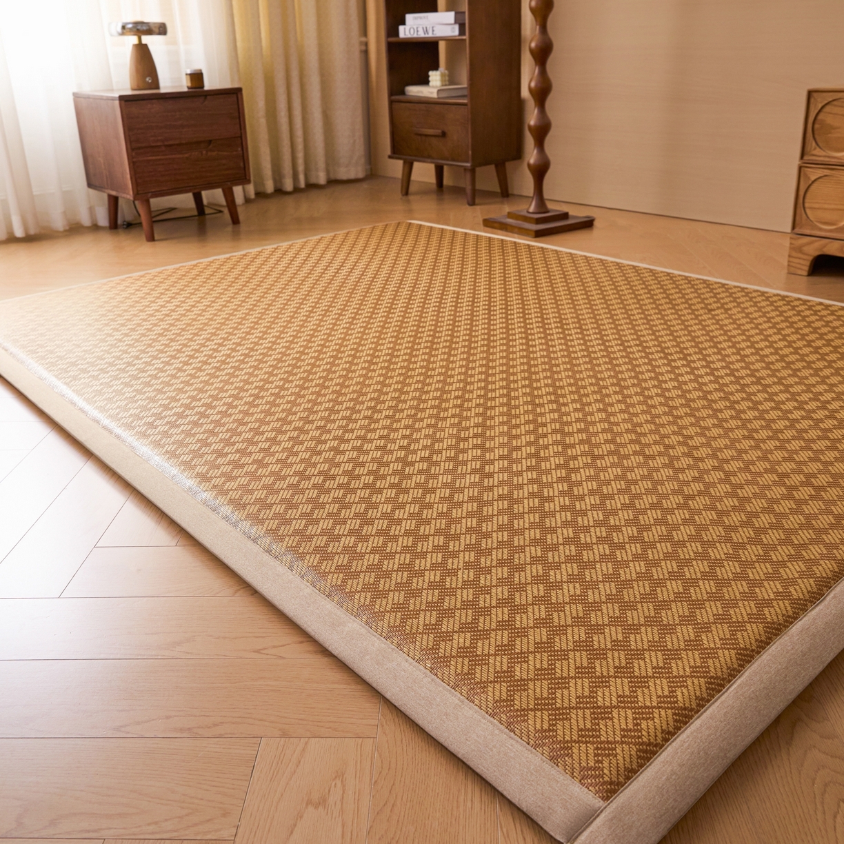 91家纺网 家纺一手货源 找家纺 永旺家纺 2026新款多功能凉感冰藤床垫席子凉席 格致藤席