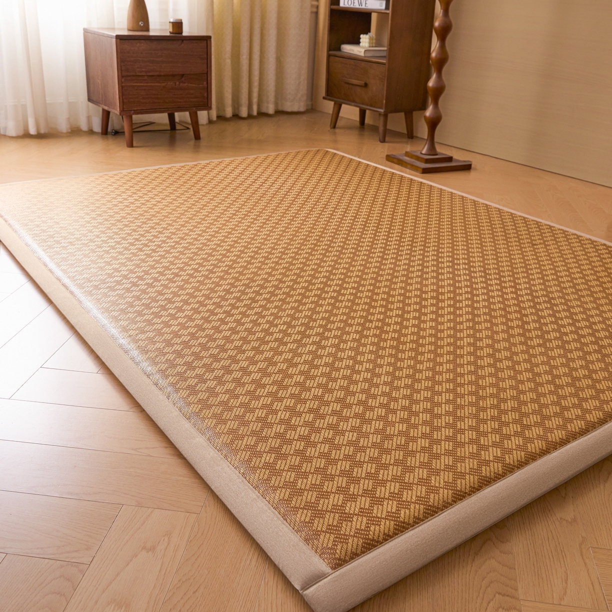 91家纺网 家纺一手货源 找家纺 永旺家纺 2026新款多功能凉感冰藤床垫席子凉席 格致藤席