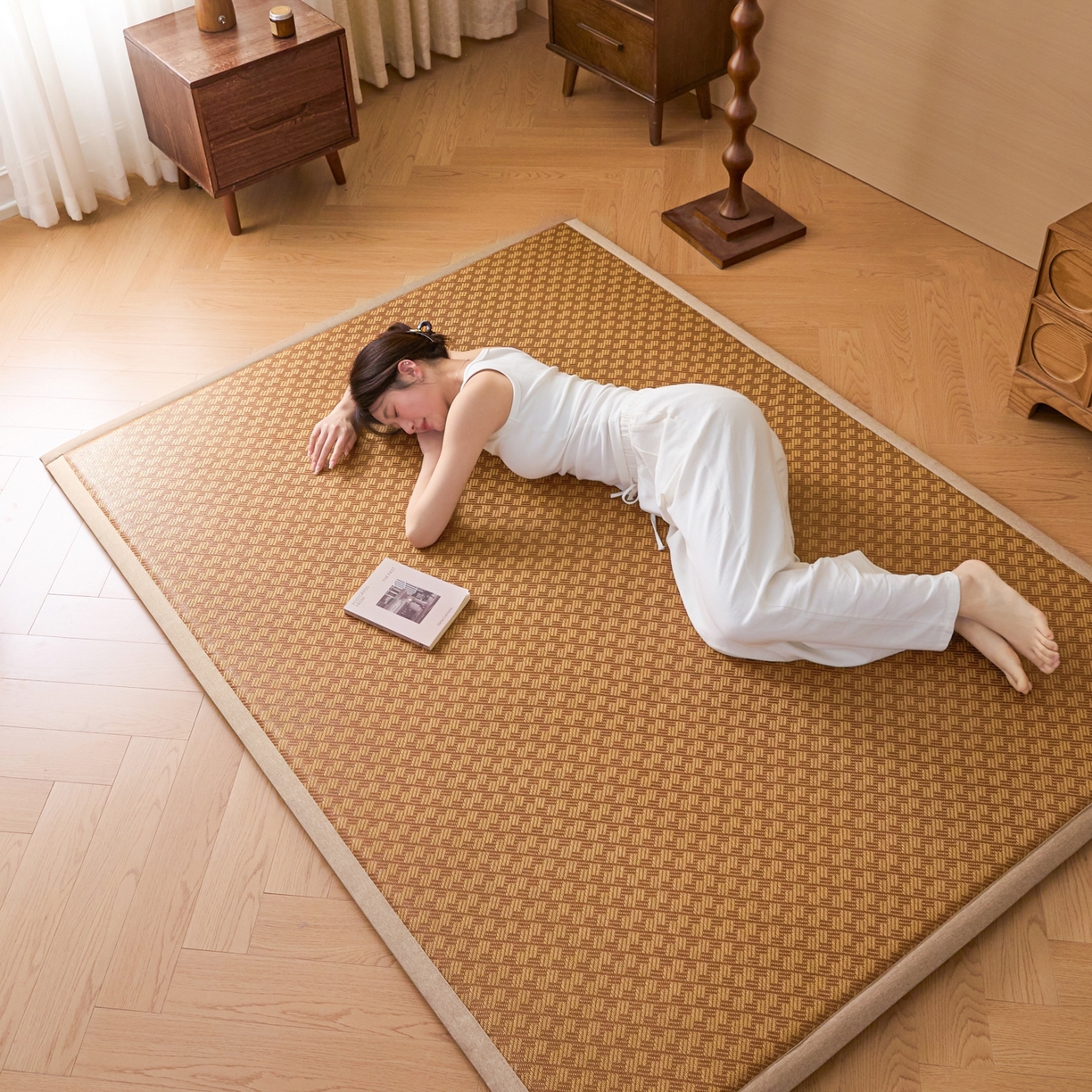 91家纺网 家纺一手货源 找家纺 永旺家纺 2026新款多功能凉感冰藤床垫席子凉席 格致藤席