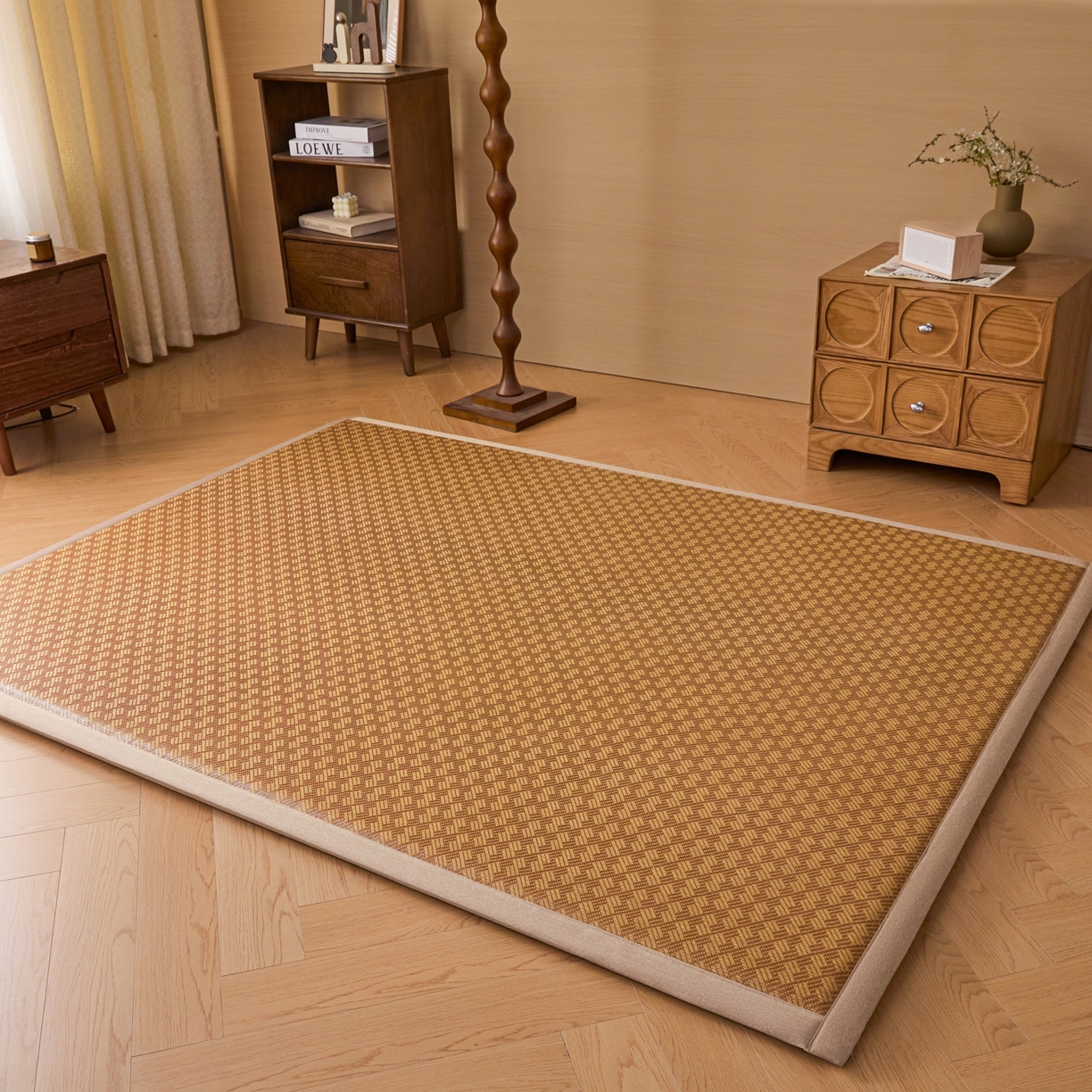 91家纺网 家纺一手货源 找家纺 永旺家纺 2026新款多功能凉感冰藤床垫席子凉席 格致藤席