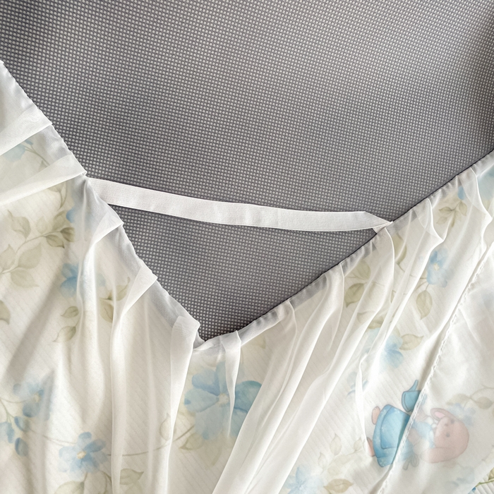 91家纺网 家纺一手货源 找家纺 柒月家居 2026新款斜纹凉感豆豆床裙款凉席 床裙-浅夏花兔