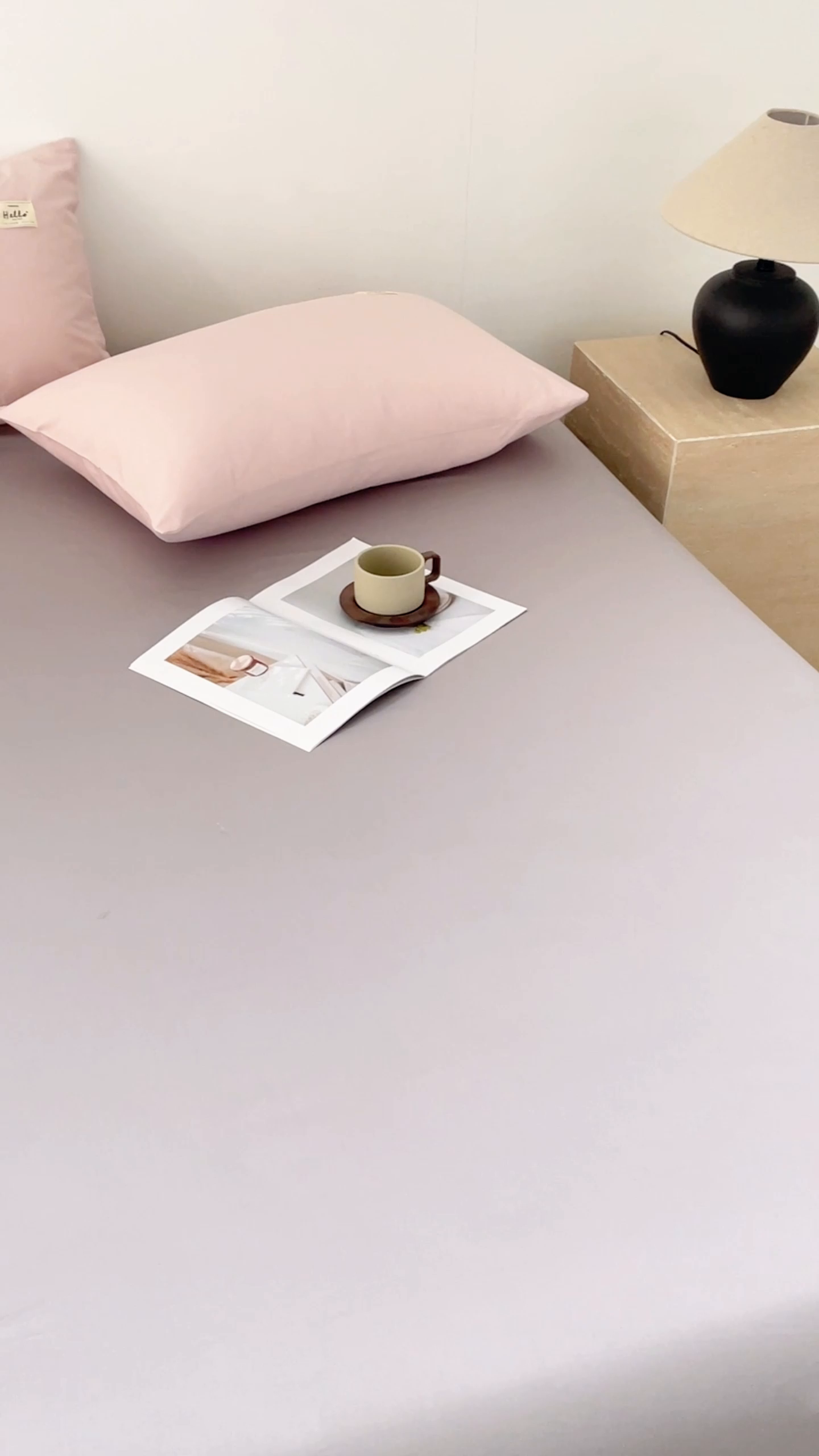 91家纺网 家纺一手货源 找家纺 有点武功 2026新款全棉纯棉40支13372纯色双拼四件套 柔雾粉+气质灰