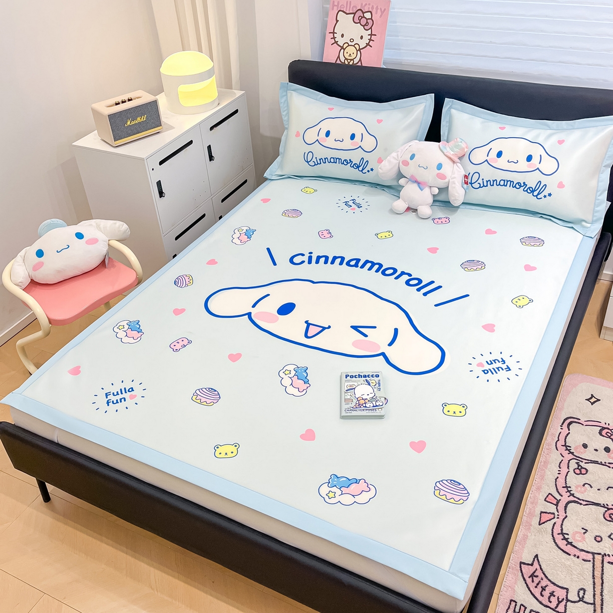 91家纺网 家纺一手货源 找家纺 暮思家居 2026新款正版授权A类大版数码印花三丽鸥可组合仿锦氨夏被夏凉被空调被 开心玉桂狗