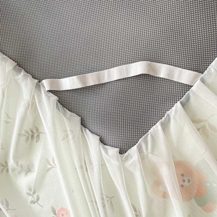 91家纺网 家纺一手货源 找家纺 柒月家居 2026新款斜纹凉感豆豆床裙款凉席 床裙-青叶萌物