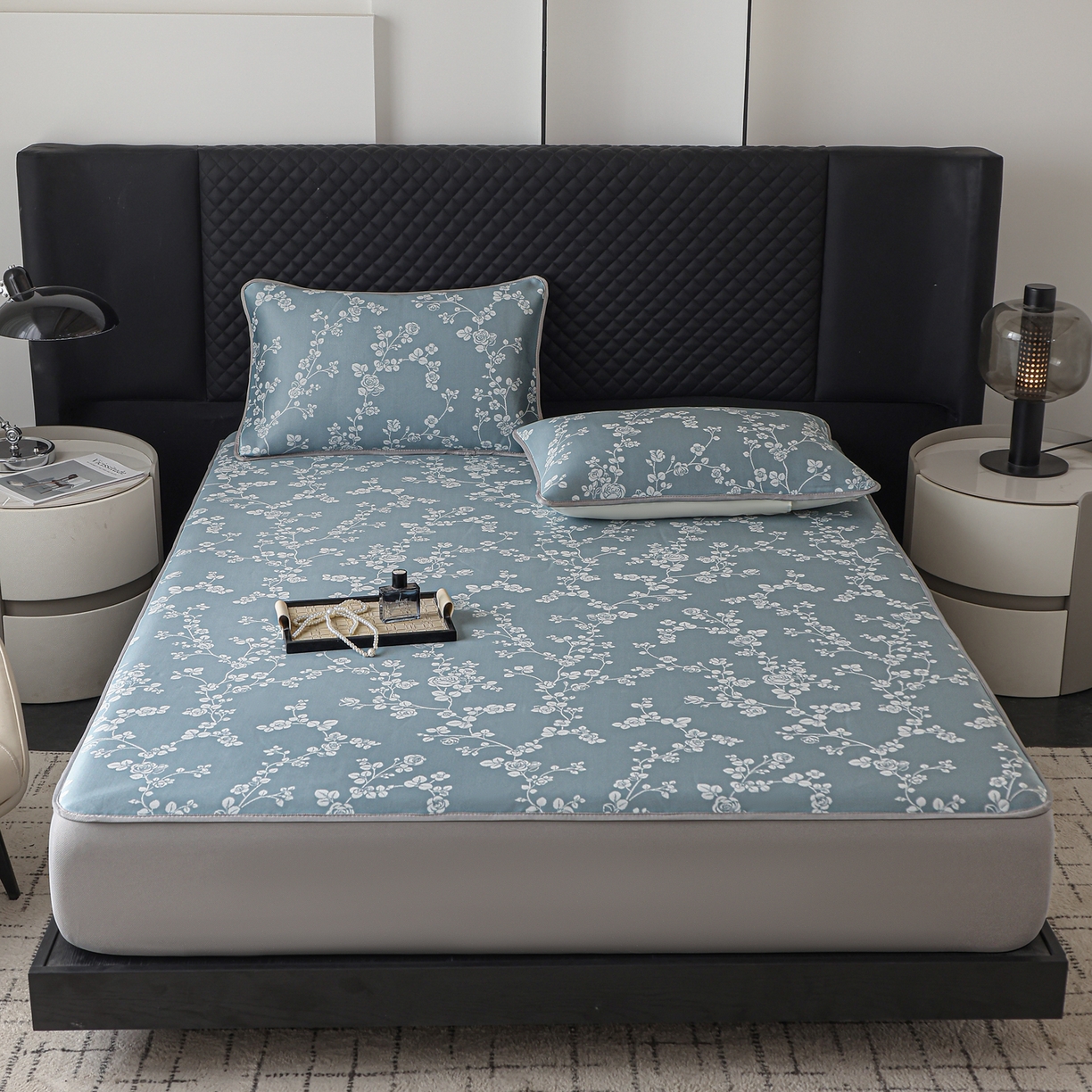 91家纺网 家纺一手货源 找家纺 （总）赛丽雅 2026新款A类PE提花床笠款凉感面料凉席防滑床罩