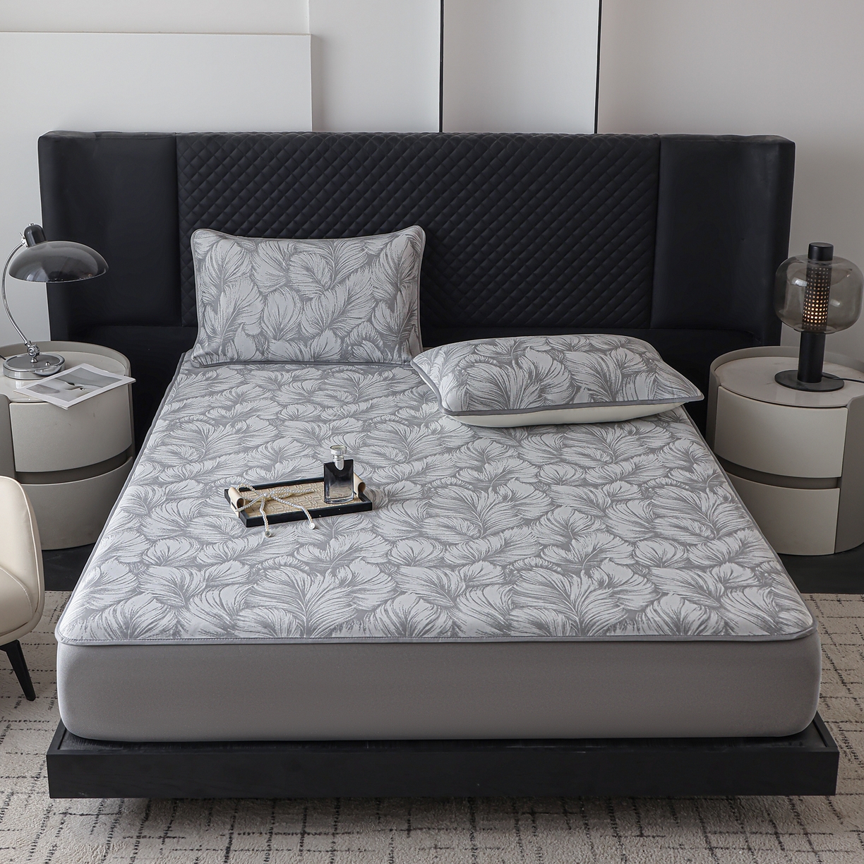 91家纺网 家纺一手货源 找家纺 （总）赛丽雅 2026新款A类PE提花床笠款凉感面料凉席防滑床罩