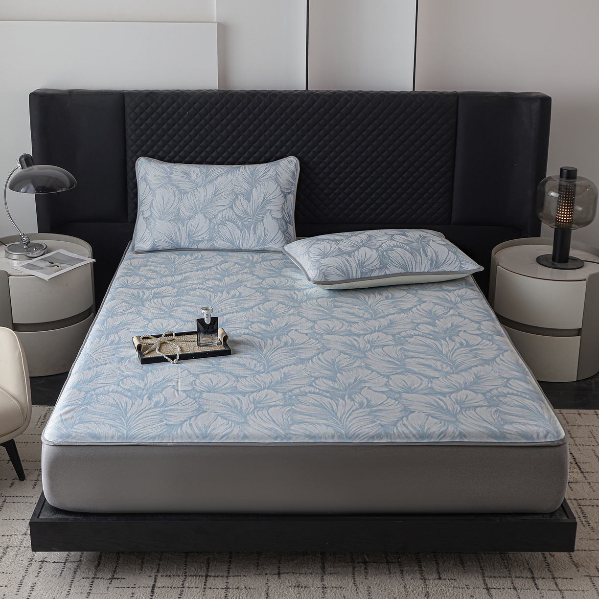 91家纺网 家纺一手货源 找家纺 （总）赛丽雅 2026新款A类PE提花床笠款凉感面料凉席防滑床罩