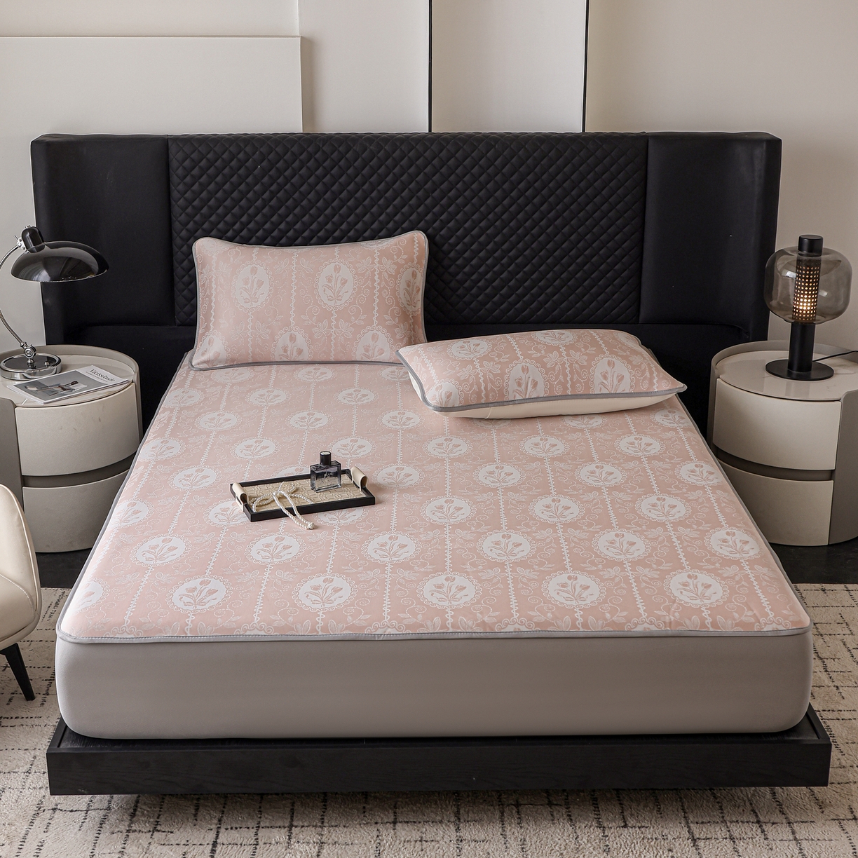 91家纺网 家纺一手货源 找家纺 （总）赛丽雅 2026新款A类PE提花床笠款凉感面料凉席防滑床罩